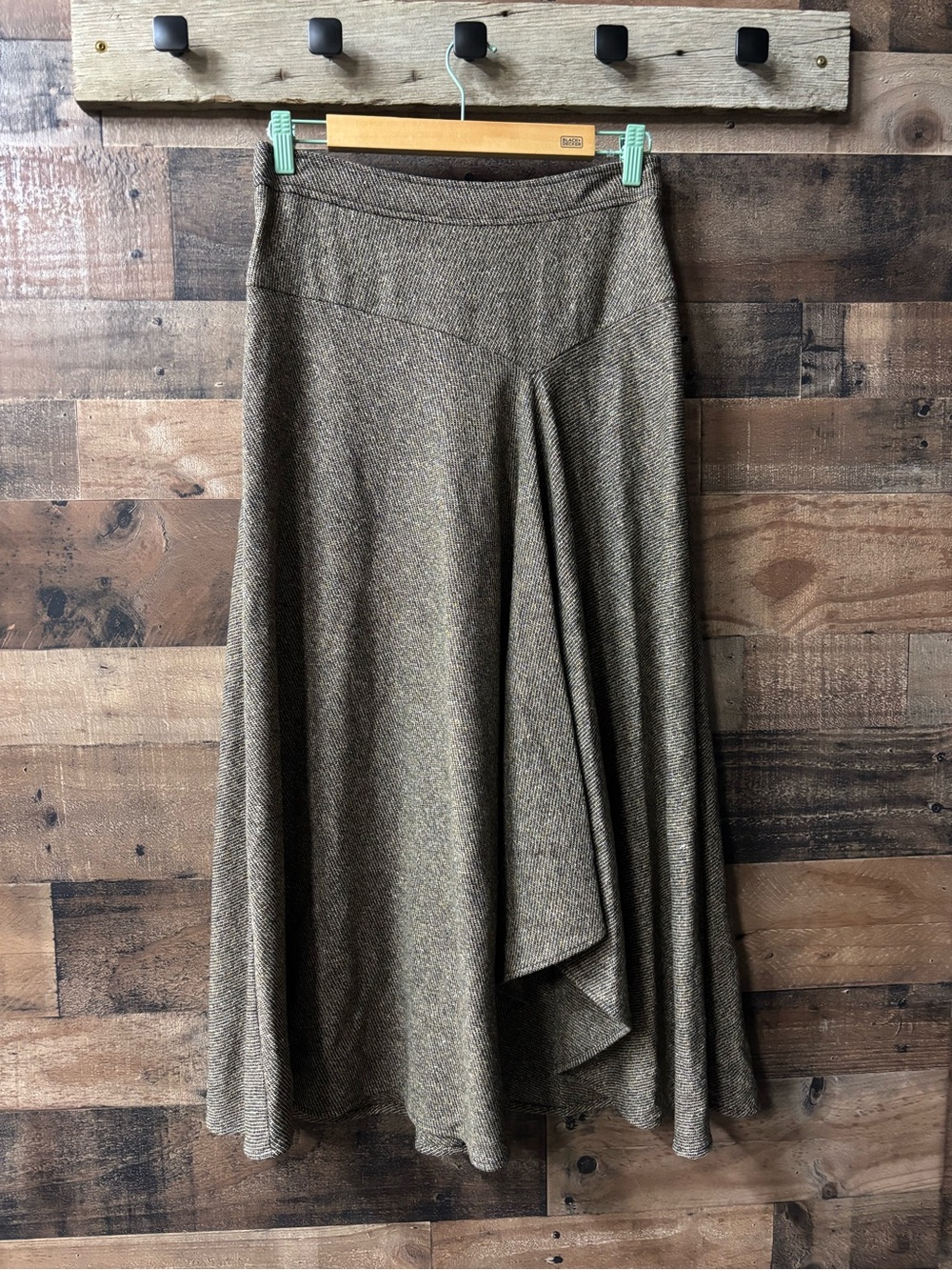 The Territory Ahead Brown A-Line Asymmetrical Panel Skirt